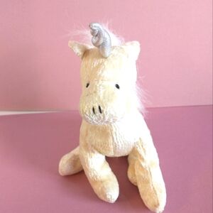 Vintage Russ Berrie Ariel Unicorn Beanie Cream White Item 1386